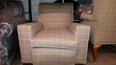 pair of club chairs. After