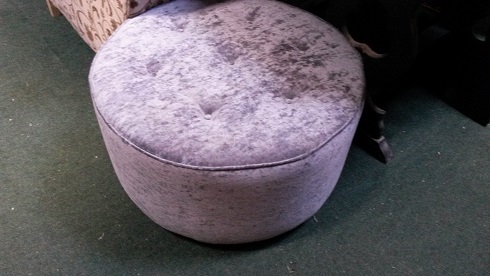 round footstool with shallow buttons, can be made to order.